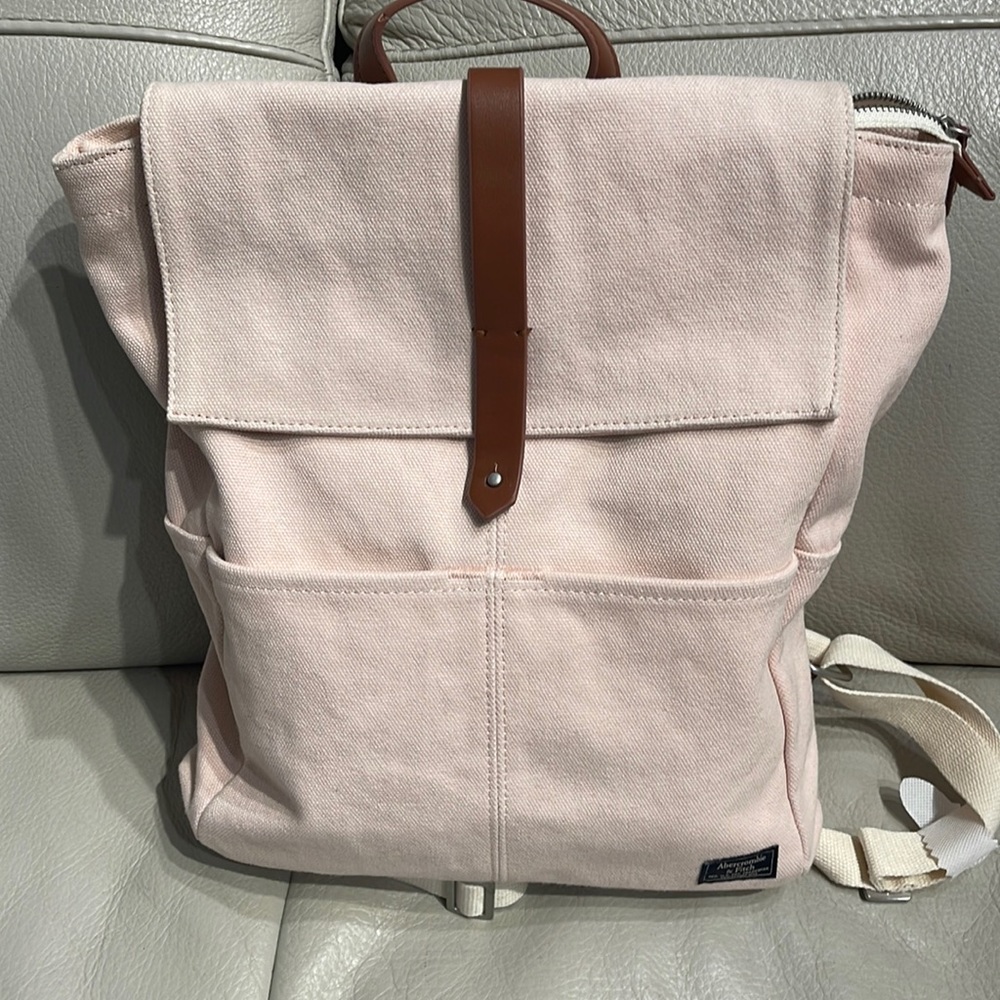 BNWT Abercrombie & Fitch canvas pink backpack